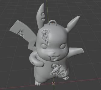 DANIEL ARSHAM STYLE PIKACHU Keychain pendant - WITH CRYSTALS AND MINERALS - POKEMON