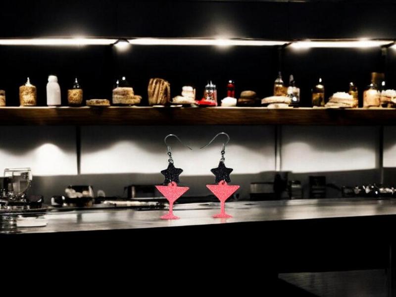 Martini star earrings