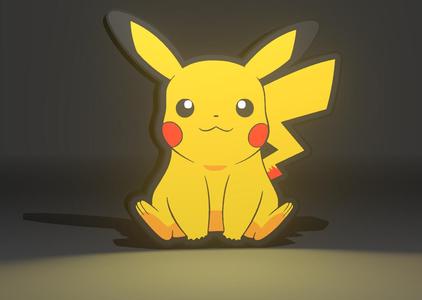 Pokemon Pikachu Sitting #25 - Lightbox Led Lamp