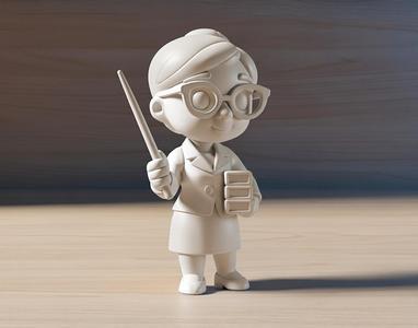 Cartoon Teacher 3D Printable 3D print model