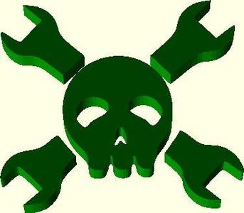 Hack a Day Skull and Wrenches Logo