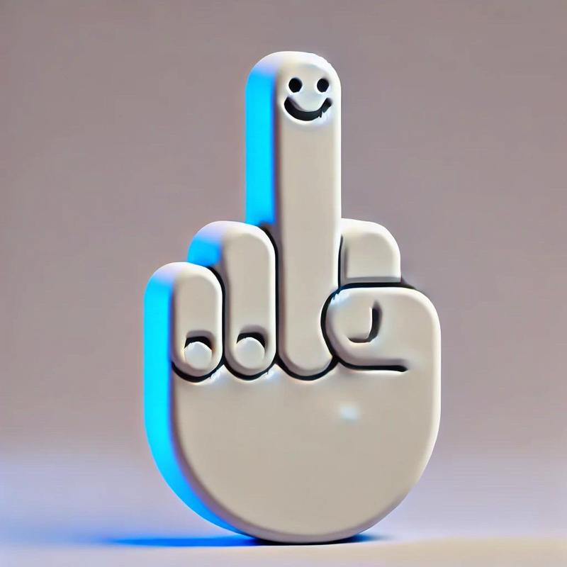 3D Middle Finger with Smiley Face STL