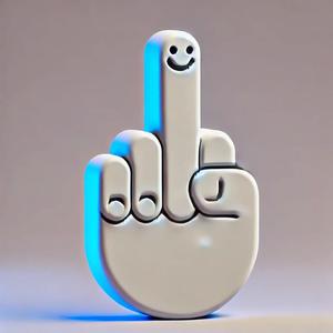 3D Middle Finger with Smiley Face STL
