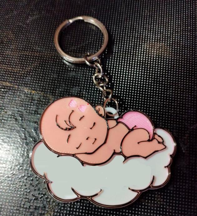 baby shower girl keychain