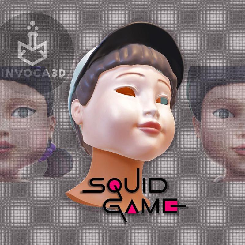 Face Mask Cheol-Su - Squid Game Male Boy Robot Doll - Young-Hee partner - Cosplay Fanart - EL JUEGO DEL CALAMAR