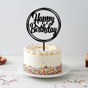 Happy Birthday Cake topper - STL - DXF