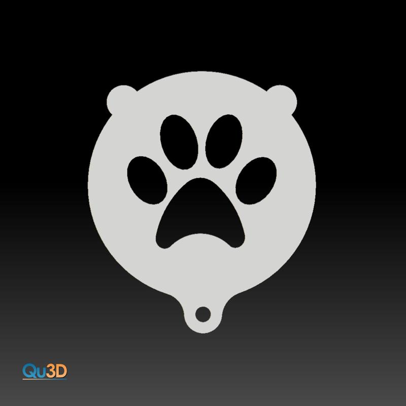 Stencil for latte, cappuccino, baking, paw