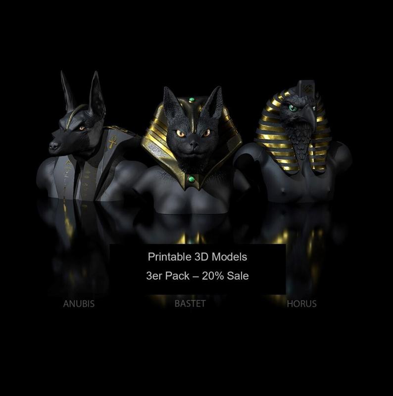 30% discount- 3-pack- Three-Gods-Bastet-Horus -AnubisV1