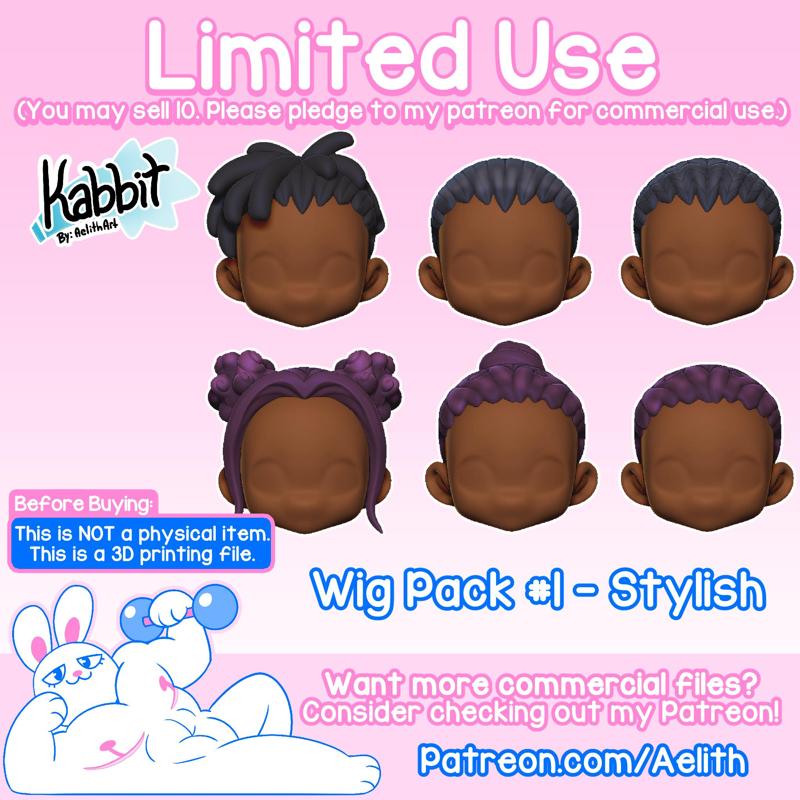Kabbit Wig Pack #1 - Stylish Hair Dos
