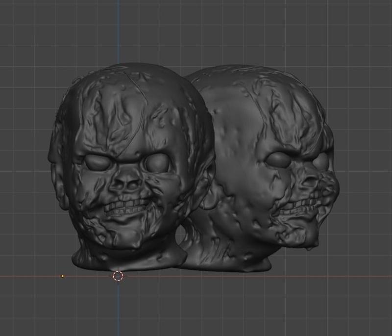 Burned Chucky doll head - Childs play 1988