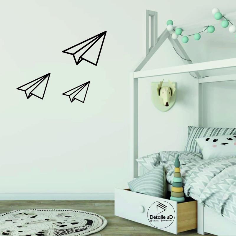 Minimalist paper airplane wall sculpture