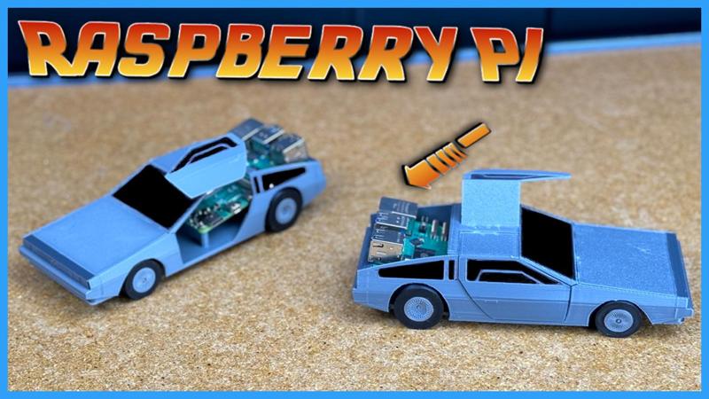 Back to the Future DeLorean Raspberry Pi 4 & 5 Case DIY Kit: 3D Printable STL Files, Detailed Instructions
