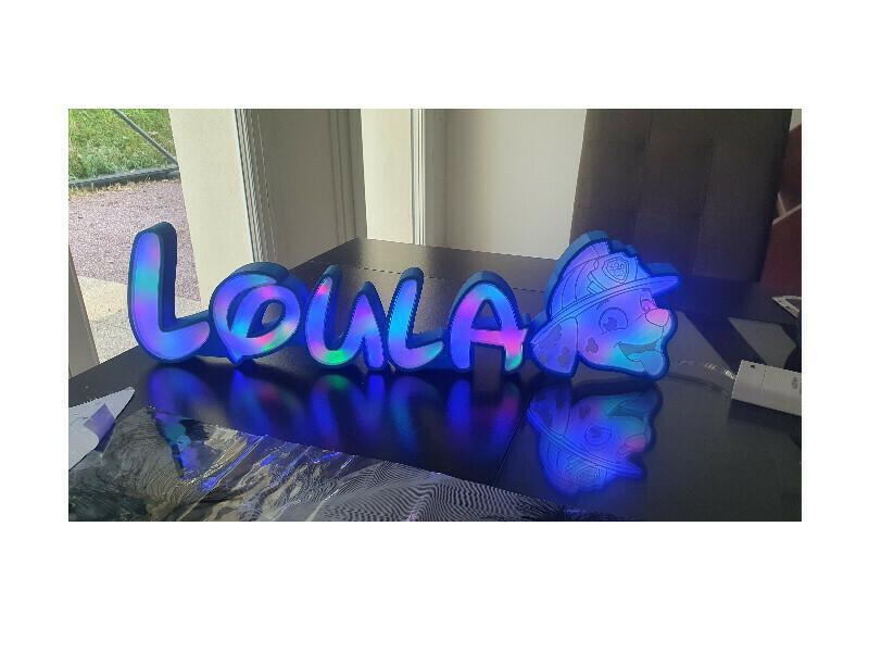 Loula, Prénom Lumineux led, Led Lighting Name Sign