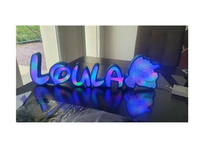 Loula, Prénom Lumineux led, Led Lighting Name Sign