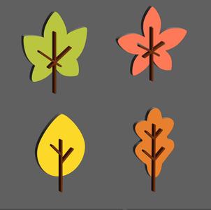 4 models of Autumn Leaves
