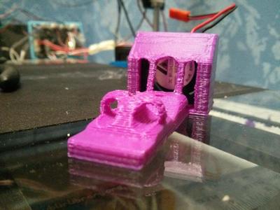Post drive gear filament guide and fan mount for the Qu-Bd Two-Up or One-Up