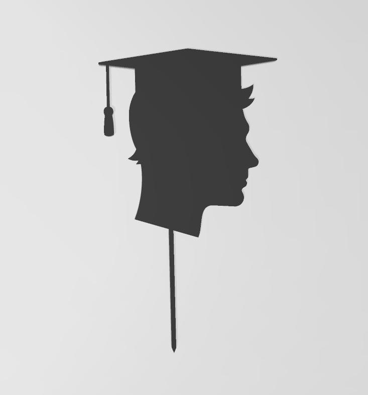Topper Silueta Graduado / Graduate silhouette cake topper