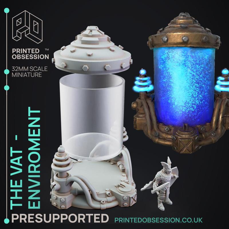 Environment - The Vats - Dr Frankensteins Monster - PRESUPPORTED - Illustrated and Stats - 32mm scale