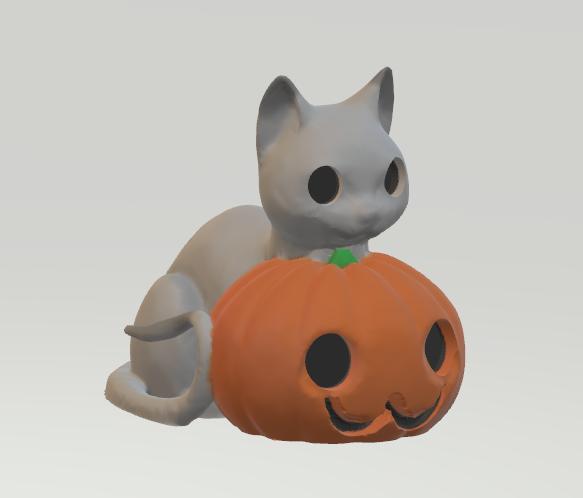 Cat with Pumpkin