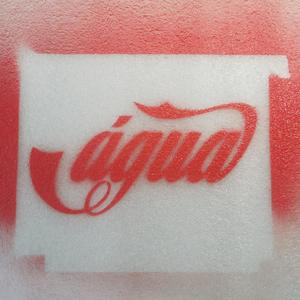 stencil "no coca cola... agua!"