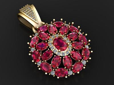 Regal Ruby Bloom Pendant