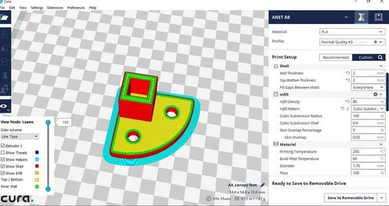 Pop-up Tent Foot- square shaft 23mm