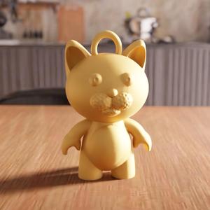 3D Cute Cat Keychain STL File - 174