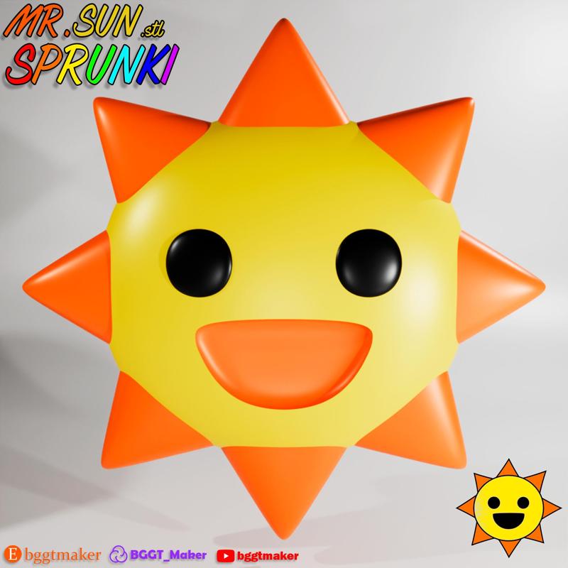 MR. SUN SPRUNKI INCREDIBOX SUN | Sprunki 3D Model STL Fan Art