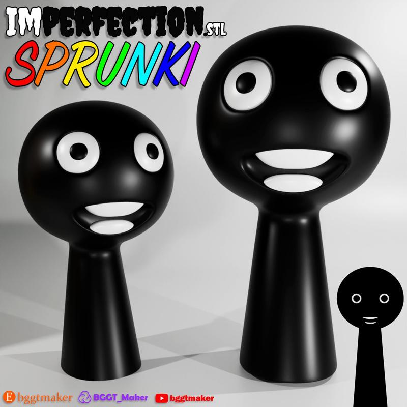IMPERFECTION SPRUNKI INCREDIBOX BLACK | Sprunki 3D Model STL Fan Art