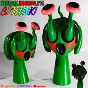 VINERIA HORROR SPRUNKI INCREDIBOX | Green Sprunki 3D Model Fan Art
