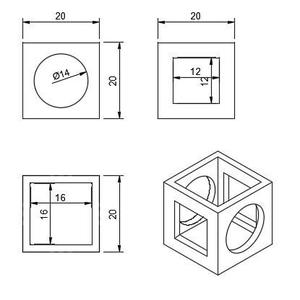 20mm Hollow Cube (internl & external calibration)