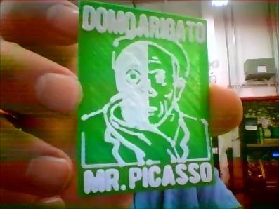Pablo the Drawing Bot Fridge Badge Magnet