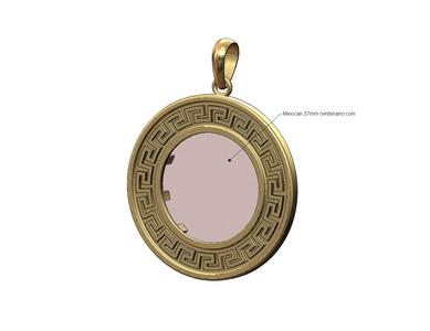 Mexican Centenario 37mm coin bezel pendant frame 3D print model