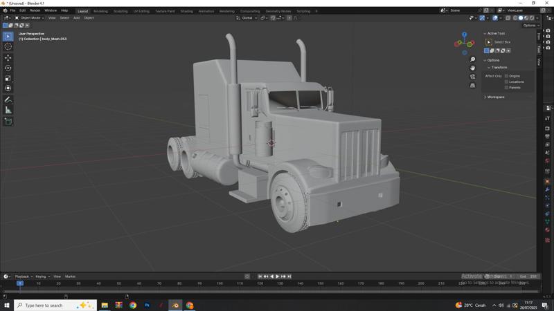 Peterbilt 379 Style American Semi Truck 3D Model