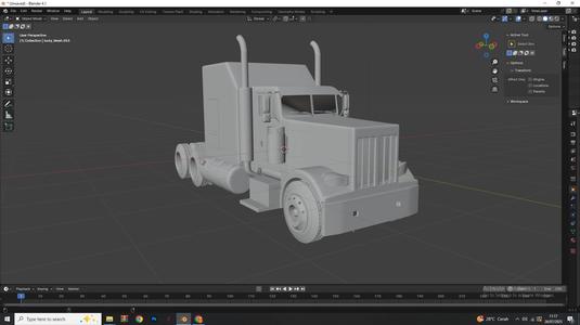 Peterbilt 379 Style American Semi Truck 3D Model