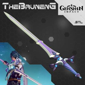 Genshin Impact cosplay Sacrificial Sword 3D print model