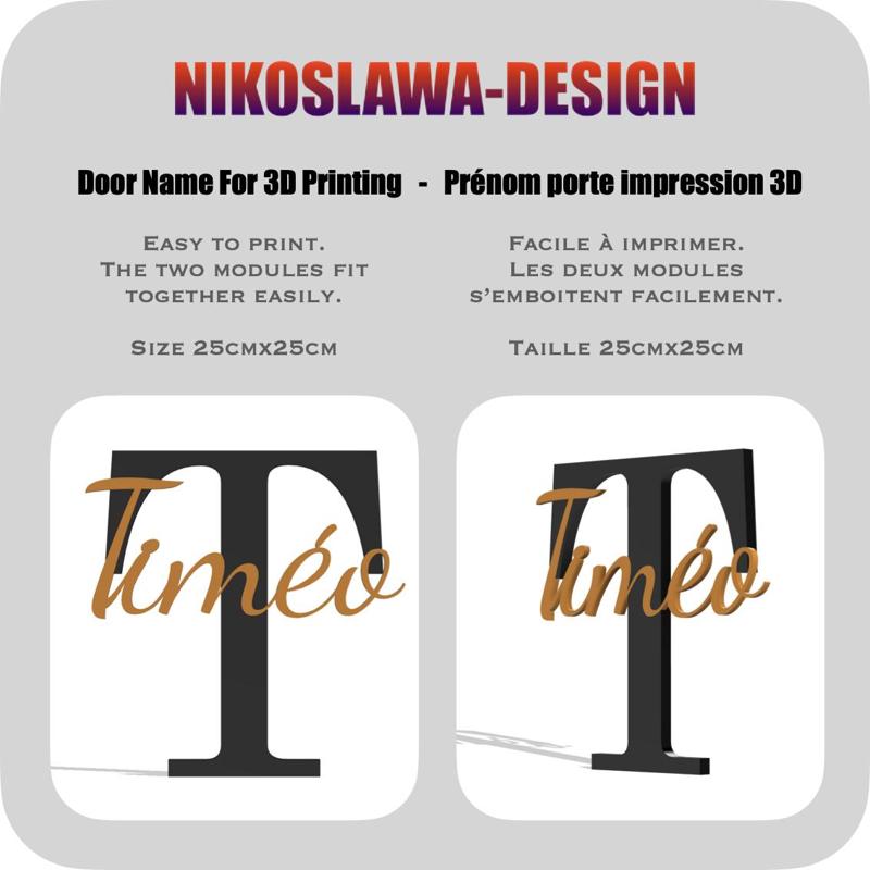 TIMEO NAME FOR BEDROOM DOOR