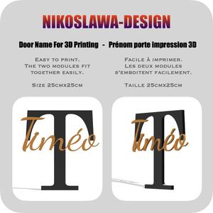 TIMEO NAME FOR BEDROOM DOOR