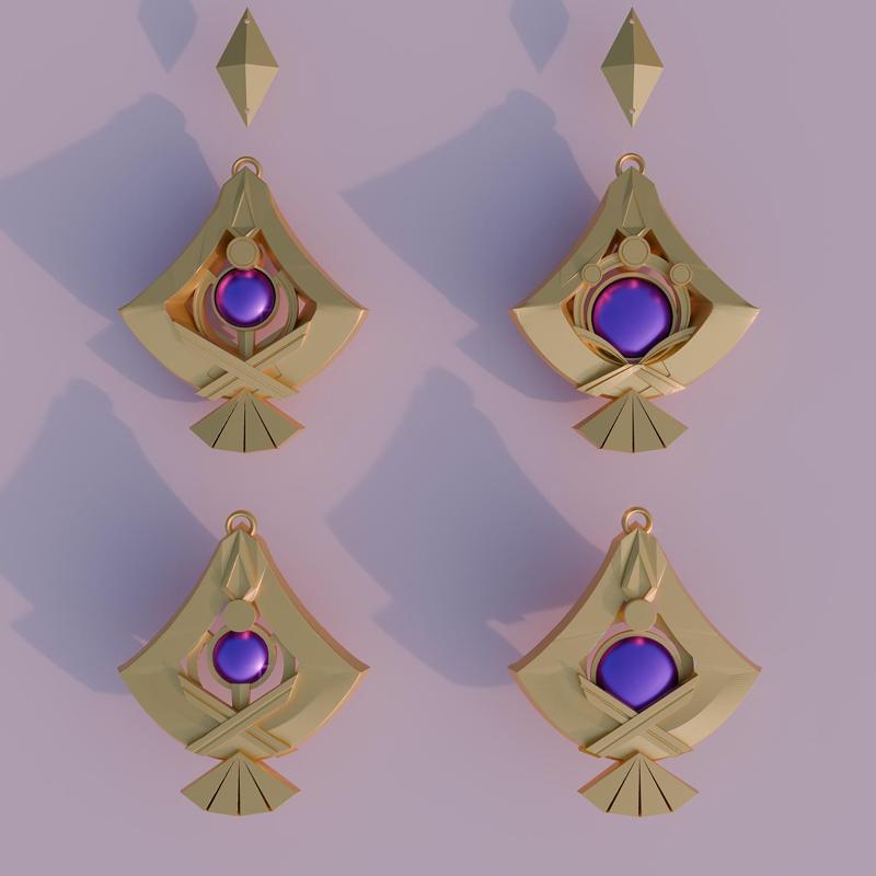 Yae Miko Earrings For 3D Print