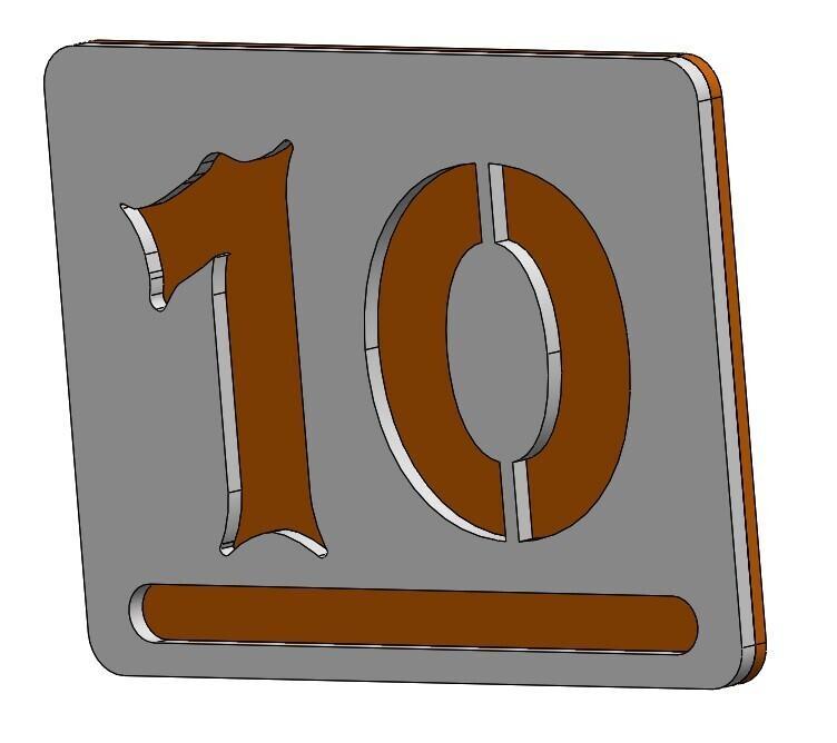 Nr. 10 - Apartment house door number / Modern 3D Apartment Numbers