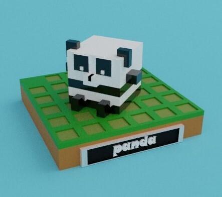Minecraft panda model | STL file for 3D printing