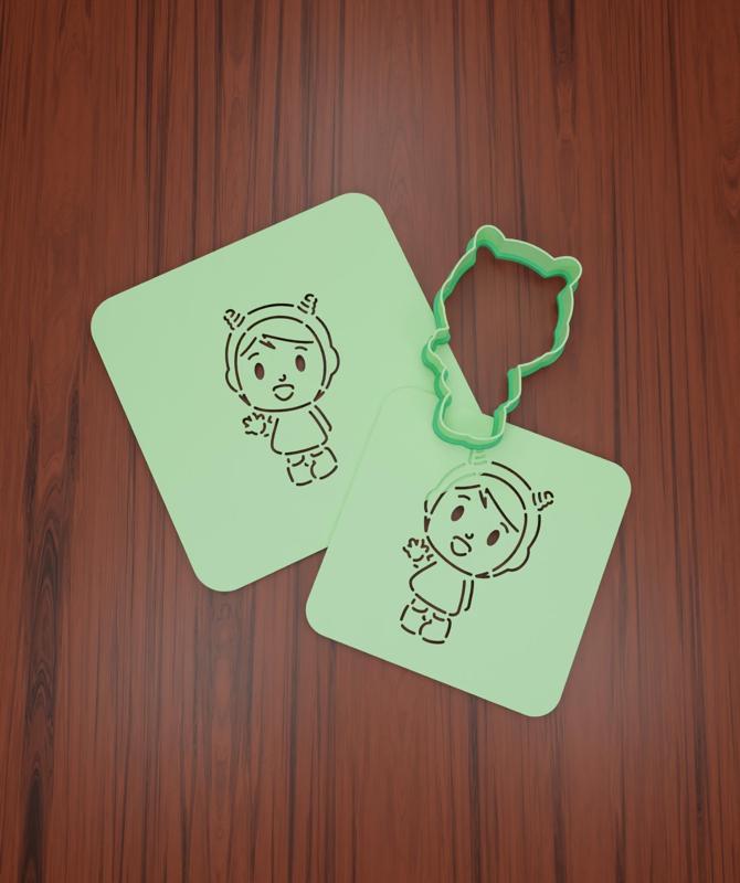 Stencil Pocoyo "Nina #1" 8 cm