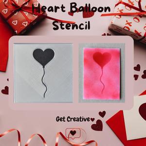 Heart Balloon Stencil