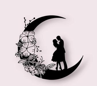 COUPLE _ LOVE _ HALF MOON _ MOON _ LOVE HEART _ VALENTINE'S DAY _ VALENTIN`S DAY.