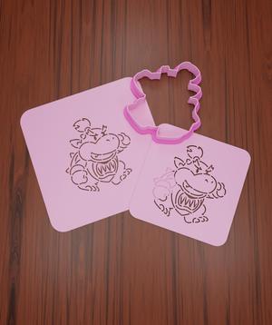 Stencil + Cutter Mario Bross Enemies #4 "Bowser Jr".