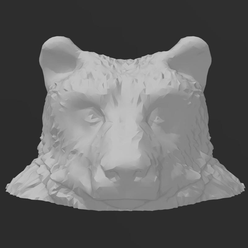 Low Poly Bear Head Bust [Wall Art]