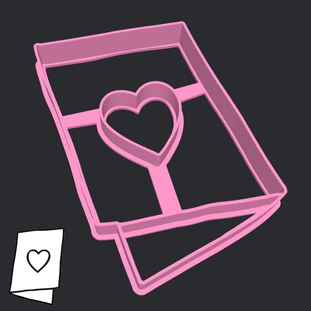 Valentine's day cookie cutters - heart postcard (style 1)