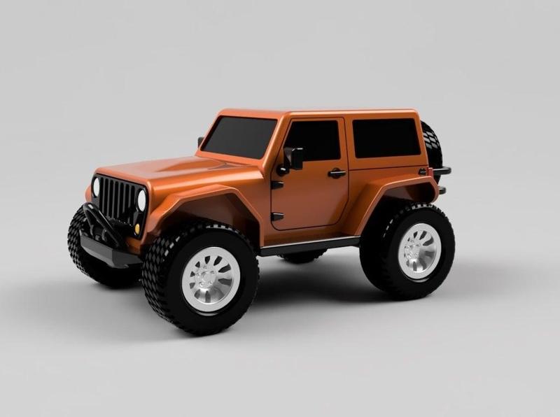 2-door JEEP Wrangler - fully printable