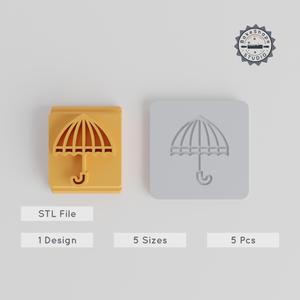 Umbrella Stamp Tile Set, 5 Sizes Motifs 20-40mm, Perfect for Clay, Cookies, Fondant & More PRODUCT_5451