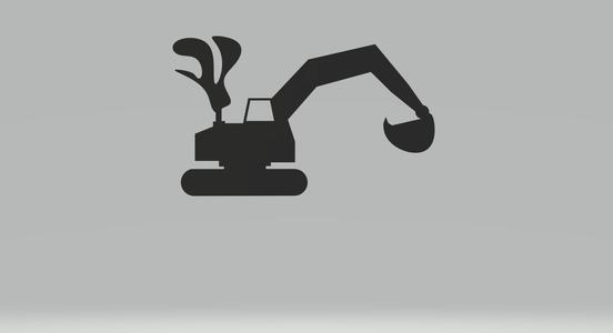 Schaufelbagger Schatten für die Wand Excavator